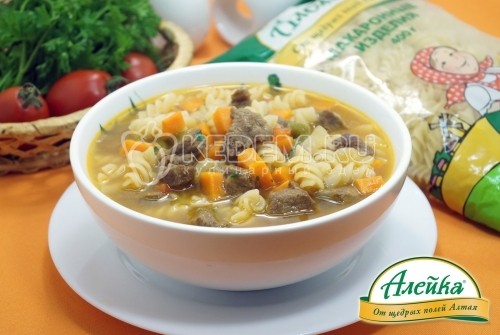 Суп-гуляш с макаронами