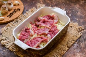 Капуста слоеная с мясом
