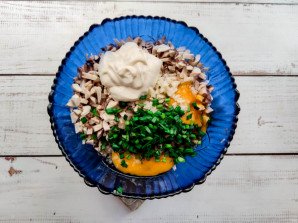 Куриные оладьи с грибами Куриные оладьи с грибами