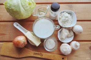 Пирог с капустой и грибами