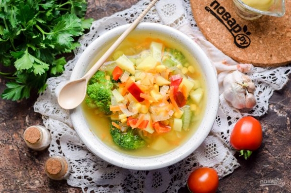 Суп с брокколи и кукурузой Суп с брокколи и кукурузой